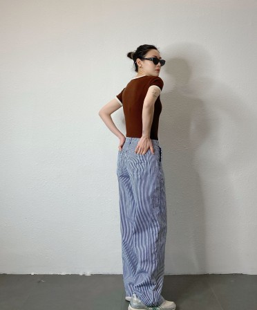 Stripy Worker Jeans #250302